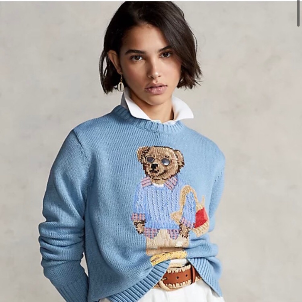 🔥SOLD🔥NWT Ralph Lauren Polo Bear Summer Cable Polo Bear Sweater XXS NEW